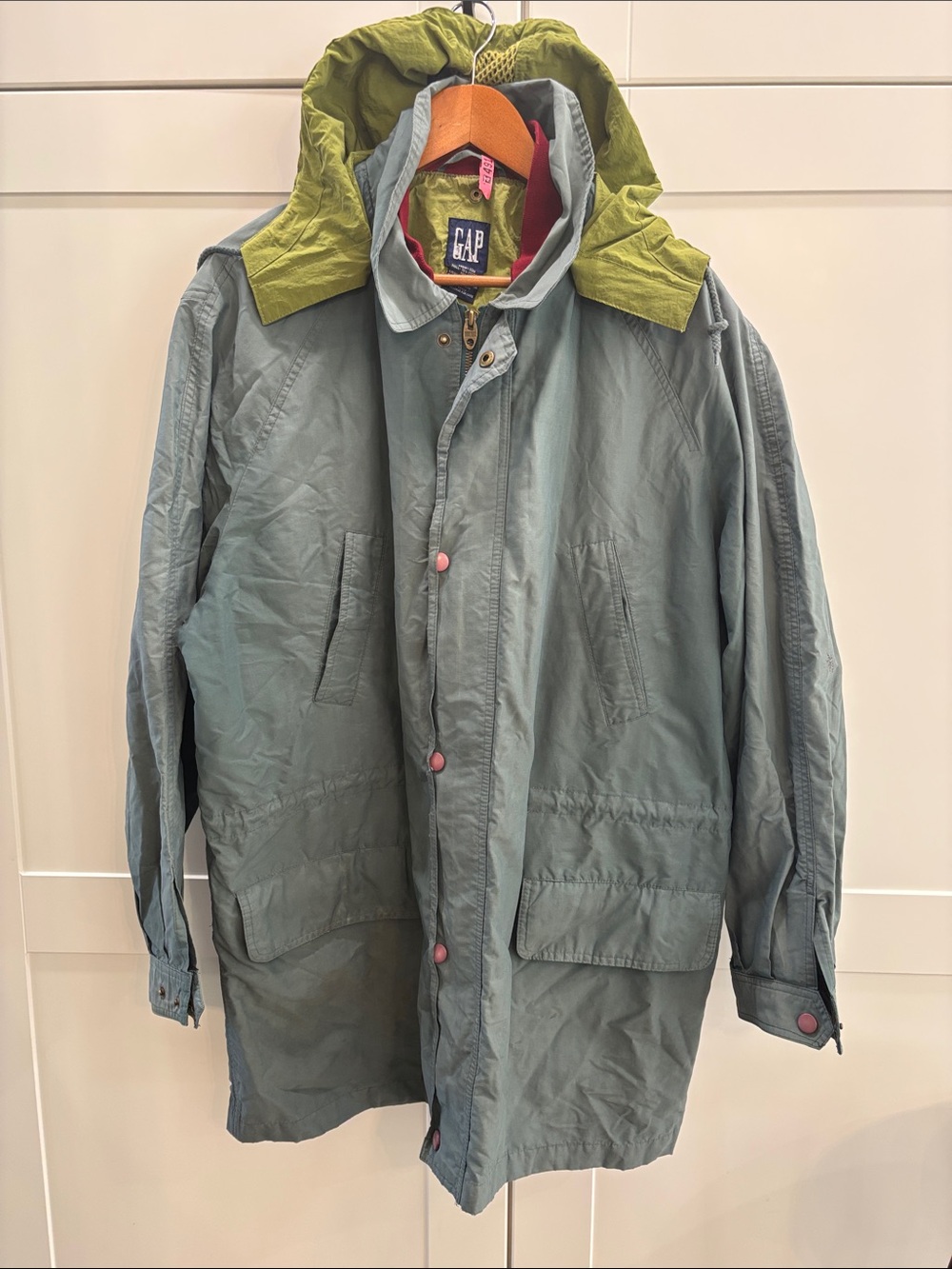 Vintage GAP Blue Green Hooded Parka Jacket